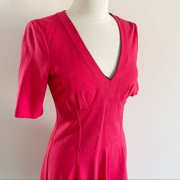 Nanette Lepore Red Front Pleat Circle Swing Dress - Picture 4 of 9